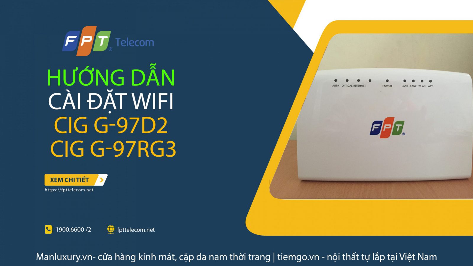 Hướng dẫn cài đặtWifi modem CIG G-97D2/ G-97RG3