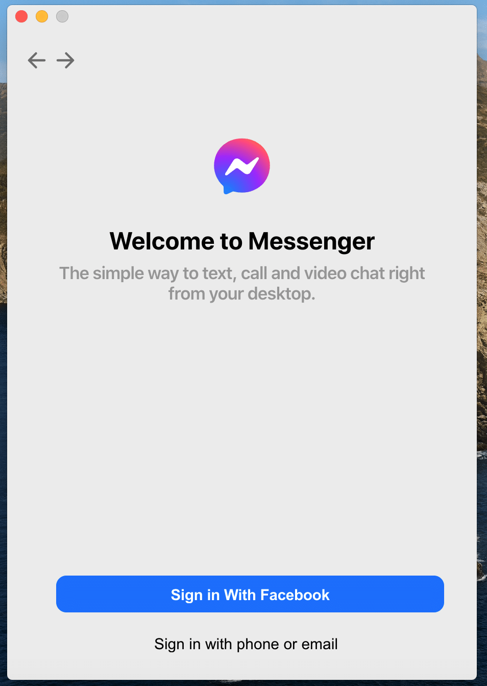 Lần đầu mở Messenger