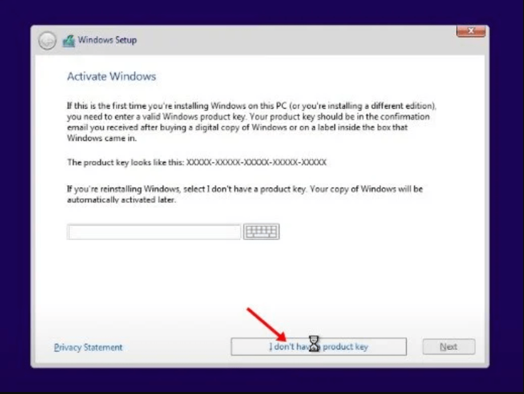 I don’t have a product key