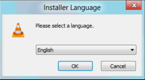 Lựa chọn ngôn ngữ cài đặt phần mềm VLC