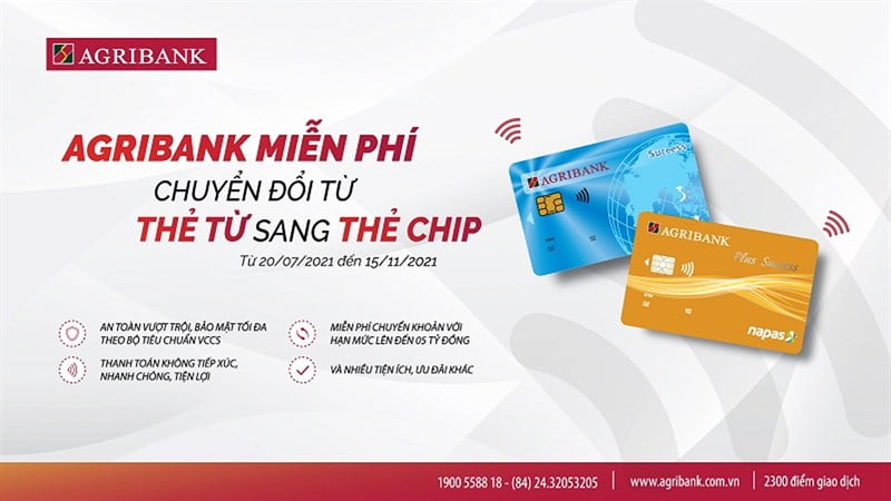 Đổi thẻ từ sang thẻ CHIP ngân hàng Agribank
