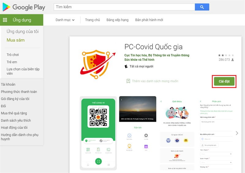 Ứng dụng PC Covid