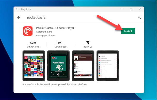Cài đặt ứng dụng Google PLay trên Windows 11