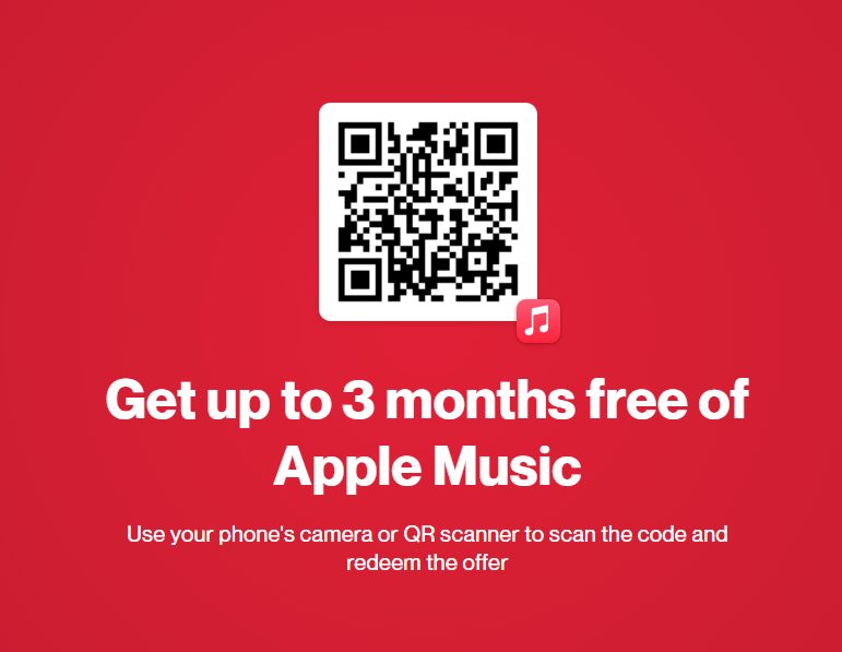 Get up to 3 months free of Apple Music
