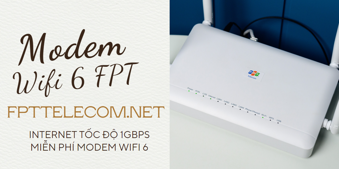FPT Telecom trang bị modem wifi 6 băng tần kép