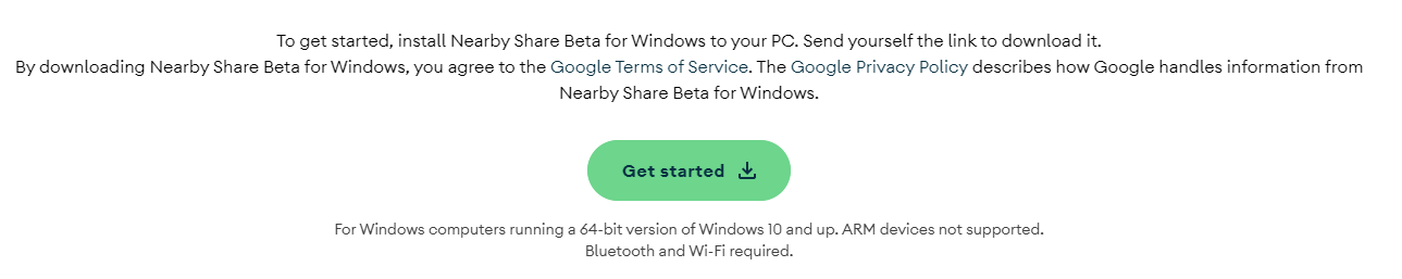 Tải Nearby Share cho Windows 10