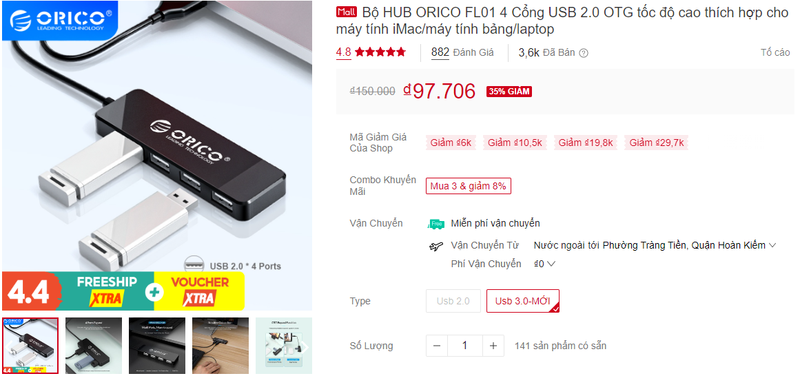 Bộ USB HUB Orico