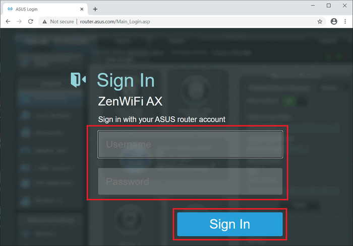 Mở trình duyệt để đăng nhập tên và mật khẩu