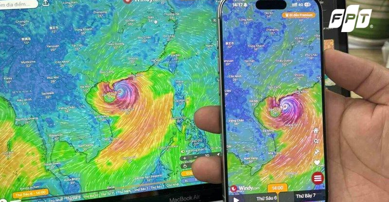 Cách sử dụng ứng dụng Windy để theo dõi bão hiệu quả